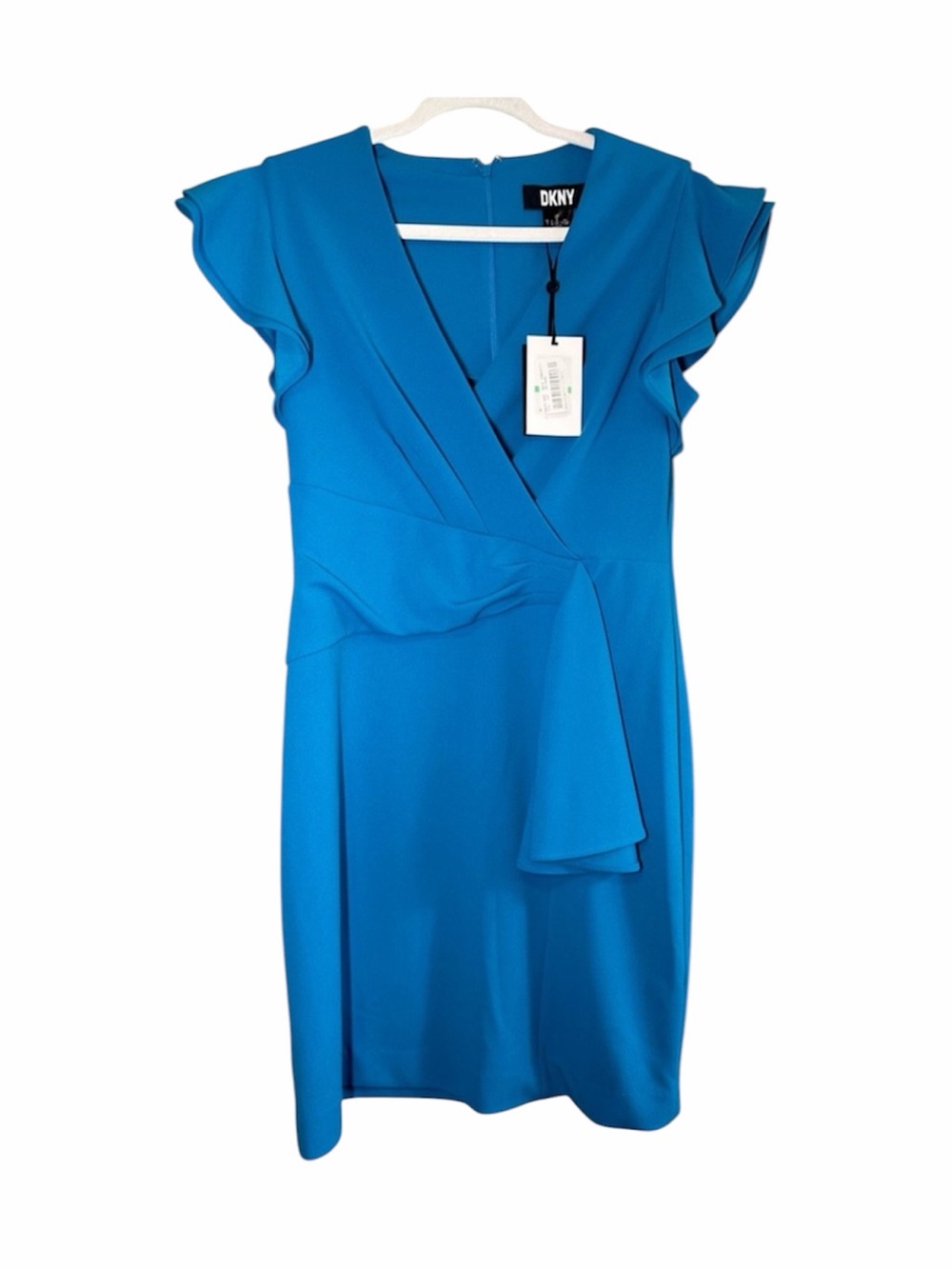 DKNY Side-drape Dress In Vivid Blue Size 8